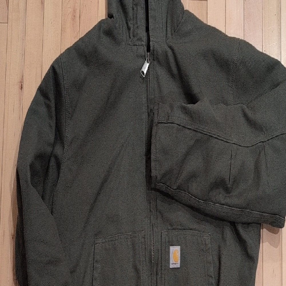 Carhartt Men's Moss Green Hooded Jacket With 3m Insulation